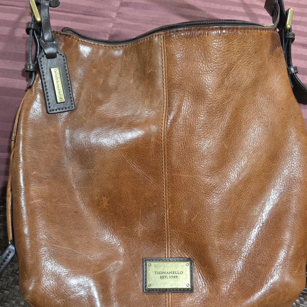 Tignanello Brown Leather Shoulder Bag